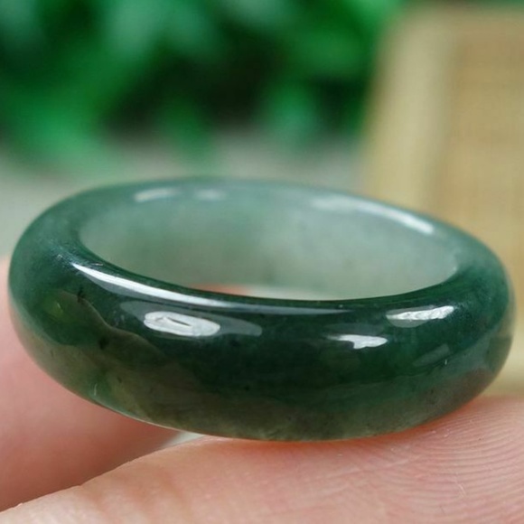Certified Icy Green 100% Natural A jadeite jade Ring 戒指 USA.6.9# - Picture 8 of 12